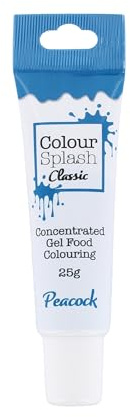 Colour Splash Food Colouring Gel | Peacock | Highly Concentrated Gels, Easy To Use Squeezy Tubes, Edible Ingredients, Transform Plain Cakes Into Bright, Eye-Catching Creations - Peacock 25g