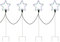 WeRChristmas Pre-Lit LED Flashing Multi-Coloured Star Rope Light Silhouettes, 120 cm - Large, Set of 4