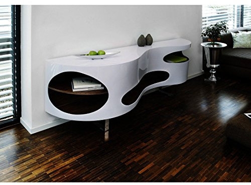 SalesFever Sideboard weiß/Walnuss groß Tchouc