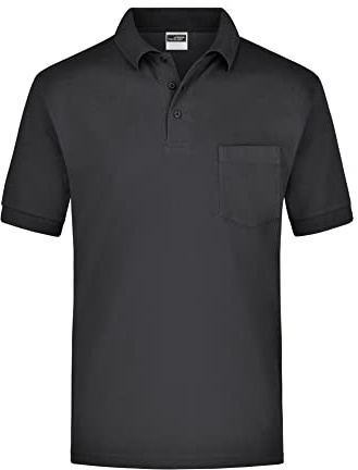 James & Nicholson Kurzarm Poloshirt mit Brusttasche - Klassisches Herrenpolo aus feiner Piqué-Qualität