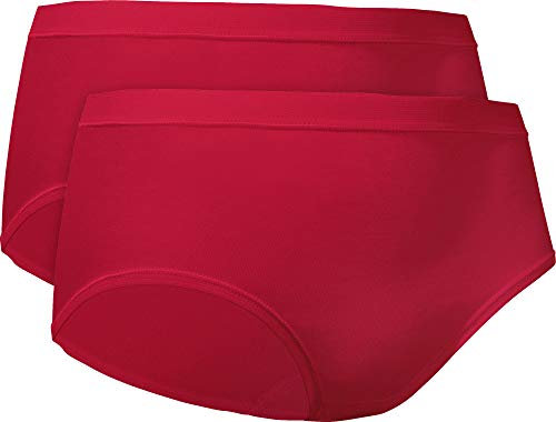 con-ta Damen-Taillenslip 2er-Pack Feinripp rot Größe 42