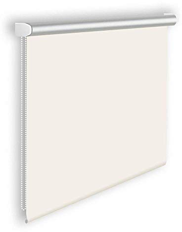 FOXX Thermo Rollo [FÜR Fenster OHNE Bohren] 55x220 cm Creme/Innenrollo Verdunklungsrollo als Sichtschutz/Klemmfix Montage/Für Schlafzimmer, Wohnzimmer, Küche, Büro, Kinderzimmer