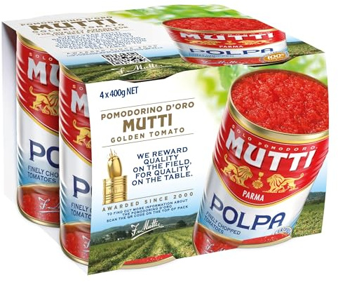 Mutti Finely Chopped Tomatoes 400g (Pack of 4)