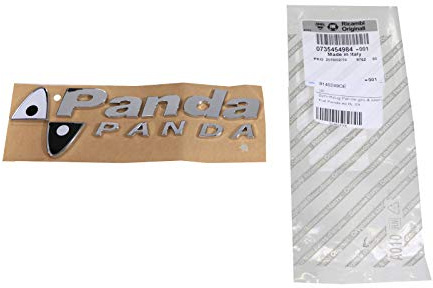 Fiat Emblema Portellone Posteriore Panda Metallo Acciaio Inossidabile Adesivo Auto per Autovettura