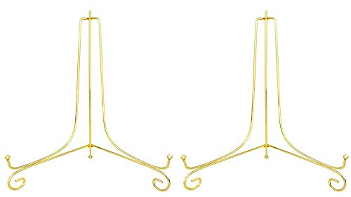 Tincogo Gold Metall Tellerständer Tellerhalter Eisen Staffelei Display Ständer für Schüssel Teller Kunst Foto Bilderrahmen(12 Zoll)