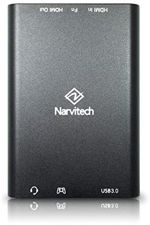Narvitech NJ300, External Capture Card. 4K60 Passthrough, Stream and Record in 1080P60 with ultra-low latency on PS5, PS4, Xbox Series X/S, in OBS and more, on PC and Mac. Supports Party Chat capture.