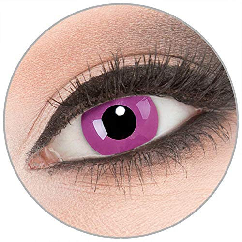 Farbige 'Purple' Kontaktlinsen von 'Evil Lens' zu Fasching Karneval Halloween 1 Paar lila Crazy Fun Kontaktlinsen mit Behälter ohne Stärke