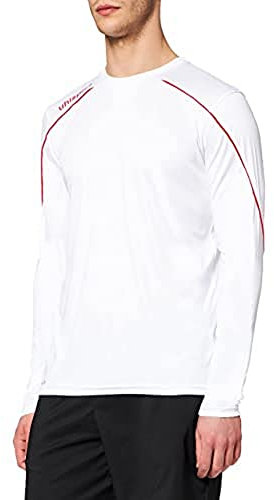 uhlsport Stream 22 - Maglia a Maniche Lunghe da Bambino, Bambini, Maglietta, 100347816, Bianco/Rosso, 164