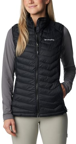Columbia Women's Powder Pass Vest Puffer Vest Body Warmer, Black, Size M