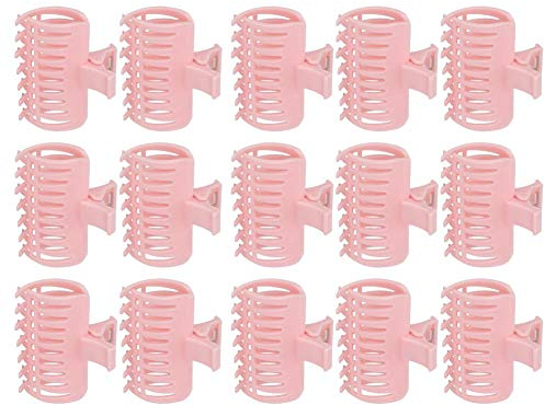 Hot Roller Clips, 15 Stücke Lockenwickler Klaue Clips Ersatz Roller Clips Halten Abschnitt Klaue Friseurwerkzeug für Frauen Mädchen Rosa(1#)