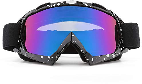 SPOSUNE Motorradbrille, ATV Dirt Bike Off Road Racing MX-Fahrbrille Anti-Scratch Staubdicht Biegbar UV400 Brille Gepolstert Weicher Dicker Schaumstoff, Verstellbarer Riemen Erwachsenen-Motocross