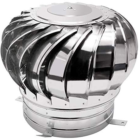 DZDZXQG Ventilador de turbina de Techo, Campana giratoria, Acero Inoxidable, Escape de Viento para Exteriores, Tapa de Chimenea, conducto de Aire, Ahorro de energía, ático, Granja, fábrica, 300 mm
