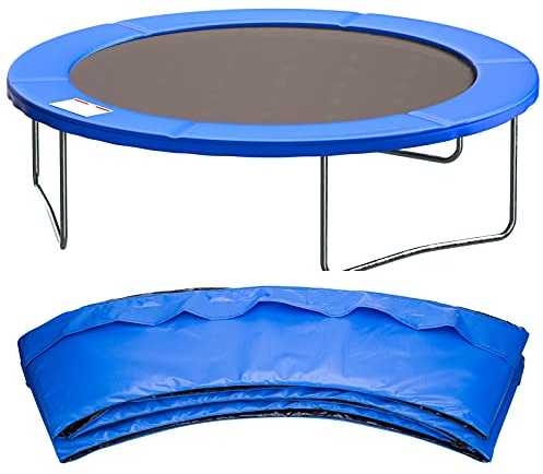 Cliselda Trampolin Randabdeckung 397 cm,Federabdeckung,Trampolinzubehör,Randschutz, Sicherheitsmatte, UV-resistent, Reißfestes,8 Stangen - Blau