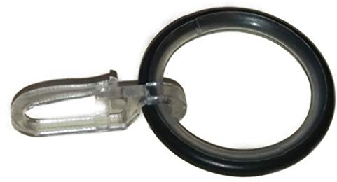 NRV-Outdoorbedarf Gardinenringe mit Gleiteinlage | Schwarz | Set à 100 Stück | Rundring aus Metall - mit Gleiteinlage | für Ø16 & Ø20 & Ø25mm Gardinenstangen mit Faltenlegehaken