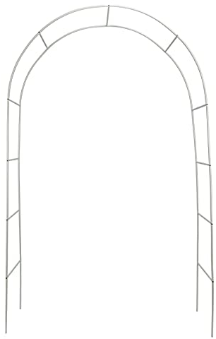 ASSR Treillis d'arche de jardin pour plantes grimpantes, arche de mariage en métal blanc, pergola tonnelle en fer pour cérémonie extérieure, fête de mariage, décoration florale, 2,5 m