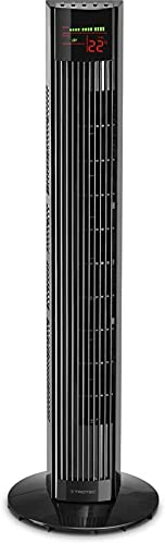 TROTEC Turmventilator TVE 32 T – 45 Watt, Oszillation 60°, 3 Stufen, 112 cm groß, sehr leise, mit Fernbedienung, Timer, LED-Display, Abschaltfunktion, schwarz