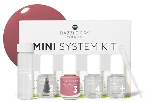 Dazzle Dry Heart's Caress, Medium Dusty Rose 4-Step Kit - Full Coverage Cream (5 Piece Kit/5 Manicures)