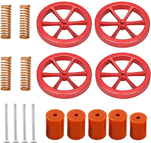 BZ 3D Ender 3 Federn Upgrade Kit,4 Stück Nivelliermuttern + 4 Stück 3D Druckerfedern +5 Stück Silikon Dämpfer Silikonpuffer für Ender 3/V2/Pro/Ender 3 S1/Pro/Plus/Ender 3 Neo.
