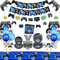 PIXHOTUL Video Game Party Supplies - Gaming Themed Birthday Party Decor for Boys and Teens- Including Plates, Cups, Napkins, Tablecloth, Hanging Swirls, Banners and Balloons