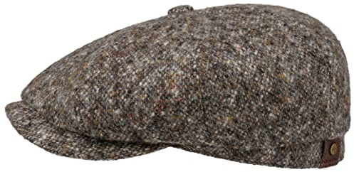 Stetson Hatteras Schirmmütze Ballonmütze Tweed meliert Mehrfarbig Damen und Herren Herbst Winter grau 60 cm