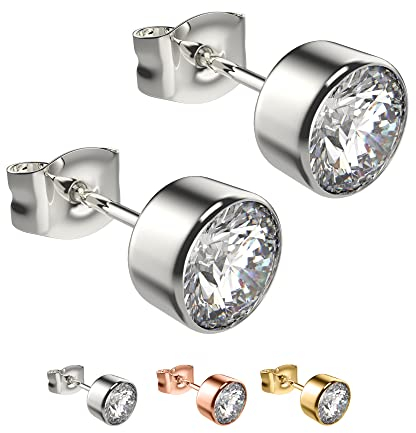 Max Palmer - 925 Silber - Ohrstecker mit Swarovski Kristall - [03.] silber - 5mm
