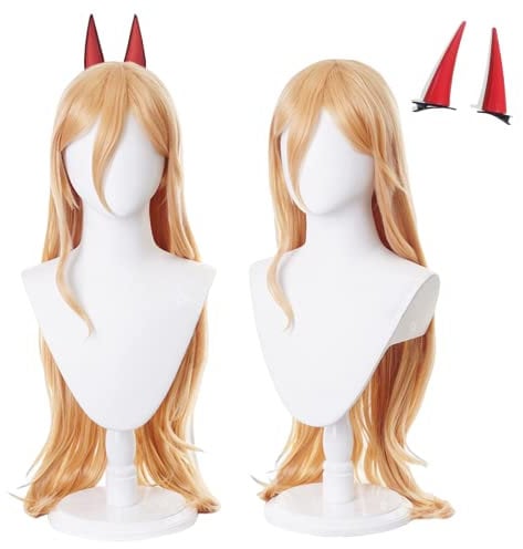 wxypreey Cosplay Wig Long Orange Wig Halloween Cosplay Wig (Included accessories)