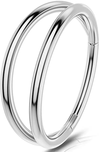 OUFER 18G 1.0mm Nasenpiercing Chirurgenstahl Helix Hoop Nose Ring Nasenring Nasen Piercing Nase Nostril Stecker Silber Nasenstecker Schmuck Rook Tragus Conch Daith Earring Frauen Männer 8mm