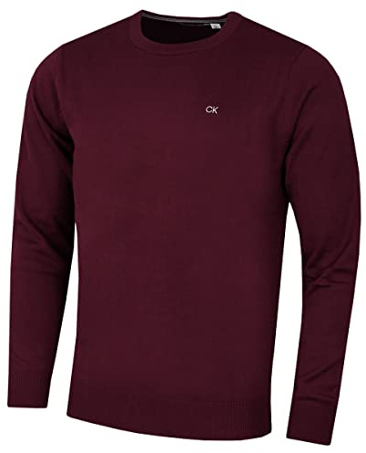 Calvin Klein Mens Crew Neck Sweater - French Burgundy - XL