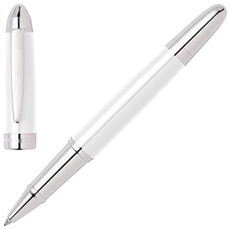 Hugo Boss Tintenroller Icon White aus Messing hergestellt, Farbe: Weiß, Abmessungen: 12 x 138mm, HSN0015F