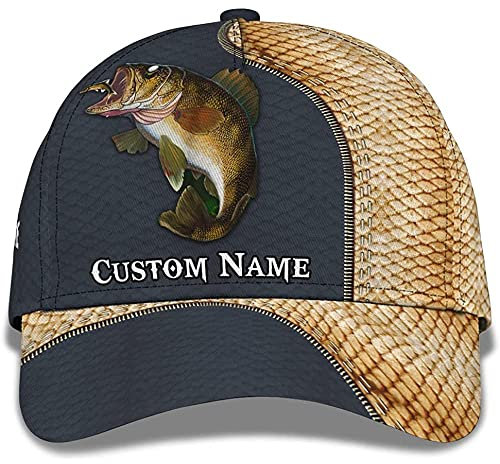 Herren Damen Hip-Hop-Hut Verstellbar Baseball Kappe Mütze Vintage Snapback Kappe Für Angeln Draussen Reisen Bedrucktes Klassisches Zander-Angeldesign