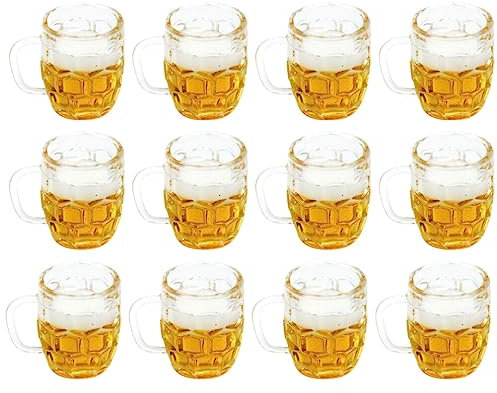 ibasenice 2sets Mini Beer Mugs Miniature Beer Glasses Model Scene Decor for Home Landscape 12pcs*2
