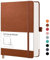 RETTACY Notizbuch A5 Gepunktetes- Bullet Dot Grid Journal mit 320 nummerierten Seiten, 1 Rücktasche und hochwertigem Hardcover für Künstler Schreiben/Zeichnen, 14,5 x 21 cm - Braun