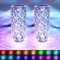 2Pcs LED Kristall Tischlampe, 2000mAH 16 Farben Touch Control Rose Crystal Lampe, Nachttischlampe Farbwechsel Nachtlicht für Schlafzimmer