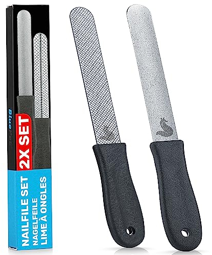 BluePet 2x Krallenfeile Nagelfeile zur Entfernung scharfer Kanten & optimalen Krallenpflege für Hunde, Katzen & Kleintiere I Als Ergänzung zu Krallenschere & Krallenschleifer (2er Set grob + fein)
