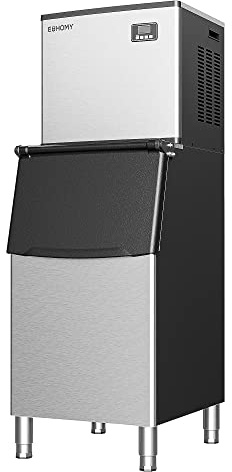 EUHOMY Commercial Ice Maker Machine 400Lbs/24H,ETL Approval, Industrial Ice Machine, 250Lbs Storage, Ice Ready in 11-20min, Stainless Steel Ice Maker for Bar/Cafe/Restaurant/Business