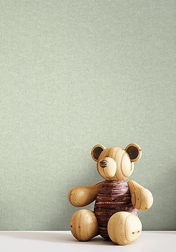 Newroom Vliestapete Grün Uni Kinderzimmer Leinenoptik Tapete | gedämpftes Salbeigrün, feine Leinenstruktur, matt, einfarbig, ansatzfrei, Wandtapete, Unitapete, skandinavisch, Wohnzimmer