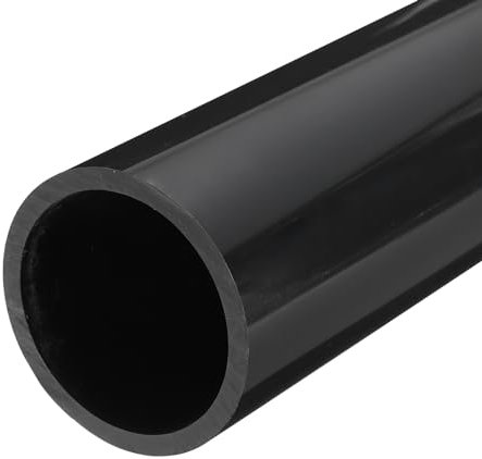 sourcing map PVC Rigid Tube Round Pipe Hardware Tubing 63.8mm(2 1/2 inch) ID 75mm(3 inch) OD 350mm Dark Grey High Impact for Water Pipe Crafts Cable Sleeve