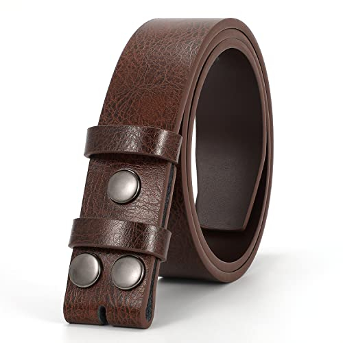 Herren Western Leder Gürtel Strap Ohne Schnalle 3.8cm Vintage Ersatz Cowboy Leder Gürtel Strap mit Snap on Schnalle
