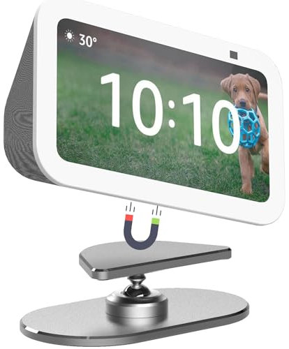 YEZRO SH0W 5 Ständer, Metall Verstellbarer Ständer für SH0W 5 (3. Gen) | Aluminium Tischhalterung Neigung 360 Grad Drehbarer magnetischer Tischhalter Volle rutschfeste Basis (Silber)