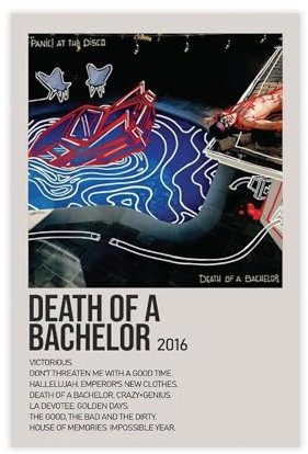 puyoo Panic! At The Disco Death of A Bachelor Albumcover Leinwandposter Schlafzimmer Dekor Sport Landschaft Büro Zimmer Dekor Geschenk Unframe-Stil 30 x 45 cm