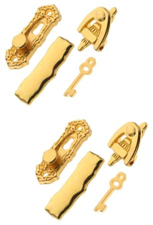 BESTonZON 2 Sets Dollhouse Door Lock Home Decor Home Accents Decor Household Decor Metal Decor Dollhouse Door Knobs 1/12 Scale Accessories Dollhouse Door Hardware Alloy Accessory Door Mini