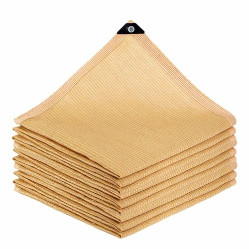95% Schattentuch Gewächshaus Schattierungsnetz mit Ösen Garten Mesh Netting 2x2m 2x4m 3x3m 3x6m 4x4m Schatten Stoff für Garten Pergola Patio Pflanzen Gewächshaus Outdoor Hühnerstall (Dicke : Beige,