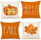 ZWJD Kissenbezug Herbst 45x45 4er Set Herbst Dekoration Kissenhülle Herbst Deko Leinen Kissenhüllen Ahornblätter Kürbis Kissen für DekoSofa Home Garten Schlafzimmer Dekokissen Kissenbezüge 45x45 cm