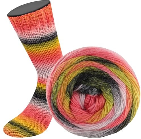 LANA GROSSA Meilenweit Color Mix | Merino-Dochtgarn mit Farbverlauf für Socken, waschfest | Handstrickgarn aus 75% Schurwolle & 25% Polyamid | 100g Wolle zum Stricken & Häkeln | 400m Garn FB8013