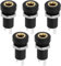 EMSea 5PCS 3.5mm Audio Jack Socket 3 Pole Stereo Socket Connector Headphone Jack Connector Stereo Solder Panel Black with Nut