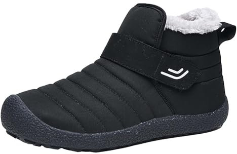 Alpin-Stiefel Schuhe Outdoor Skischuhe Verdickung Plateau Damen Winter (Black, 42)