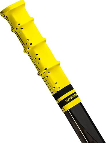 ROCKETGRIP – Sportgriff für Eishockeyschläger – Lochgriffe – Eishockeyzubehör, Einheitsgröße (Yellow - Black)
