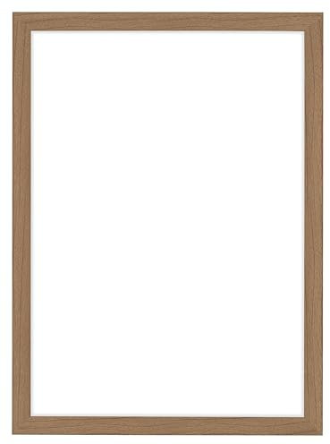 Home Decoration - Cadre photo 50x70 cm - Noyer Clair - Cadre photo en verre MDF Anti Reflet Verre Acrylique - Cadre 50x70 cm - Colonia