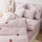 YASMENG Bettwäsche 155x220 Mädchen Herzen Rot Rosa Weiß Kinder Bettwäsche Herzen Weich Kuschelig Bettbezug Set 3 Teilig für Kinder Mädchen Geschenk mit Reißverschluss und 2 Kissenbezüge 80x80 cm