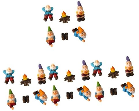 Sosoport 4sets Outdoor Gnomes Garden Ornaments Fairy Gnome Decorations for Mini Resin Statues for Home Decorations Halloween Garden